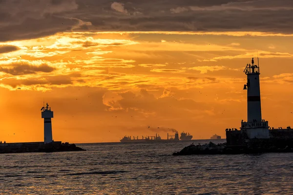 Leuchtturm Bei Sonnenuntergang San Diego Kalifornien — Stockfoto