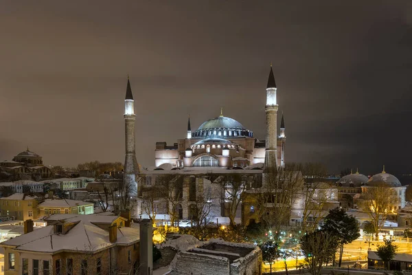 Kék Mecset Isztambulban Télen Más Néven Hivatalos Neve Szultán Ahmed — Stock Fotó