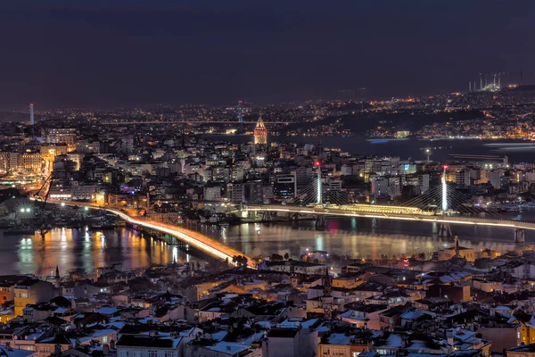 Ночной Вид Город Istanbul Индейка — стоковое фото