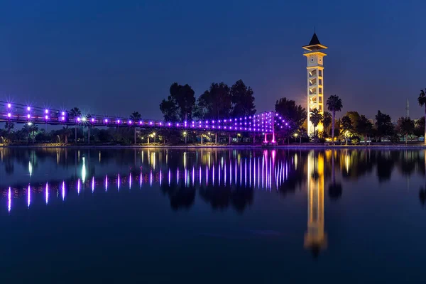 Noite Rio Seyhan Adana Turquia — Fotografia de Stock