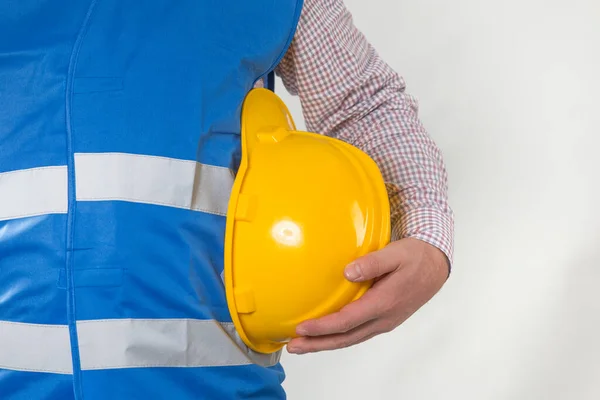 Engineering Management Construction Engineer Hold Hand Safety Helmet Workers Security — Stock Photo, Image
