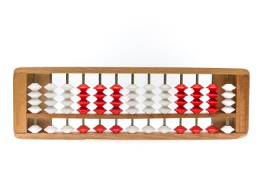 abacus wooden blocks isolated on white background 