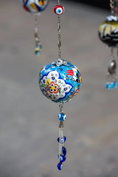 Beautiful Colorful Beads Hanging Glass — стоковое фото