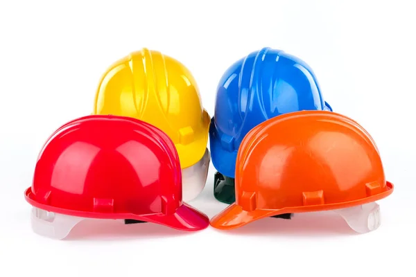 Safety Helmets Isolated White Background Royalty Free Stock Photos