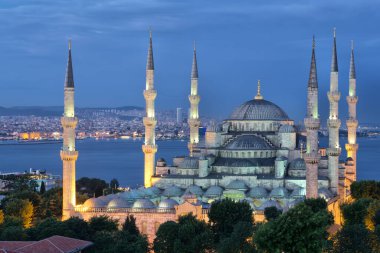 Istanbul, Turkey september, 2019: view of the Suleymaniye Mosque at the sunset
