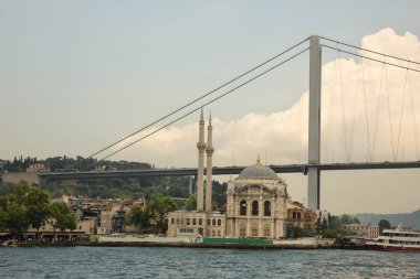 Istanbul, Turkey, October 23, 2019: View of Ortakoy Mosque 