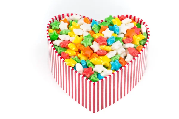 Caramelos Forma Corazón Sobre Fondo Blanco — Foto de Stock