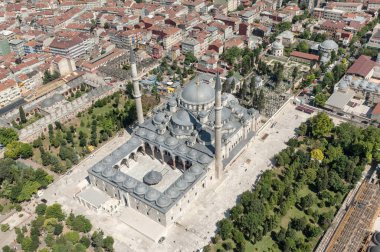 Aerial drone view of Suleymaniye Mosque at Istanbul, Turkey