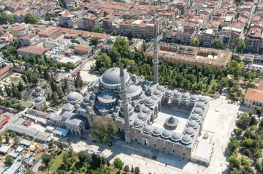 Aerial drone view of Suleymaniye Mosque at Istanbul, Turkey