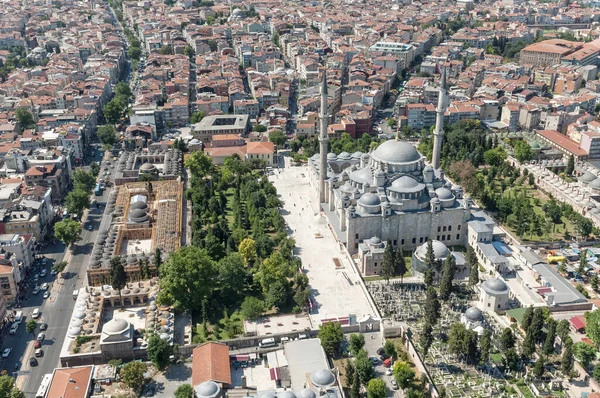 Vue Aérienne Par Drone Mosquée Suleymaniye Istanbul Turquie — Photo