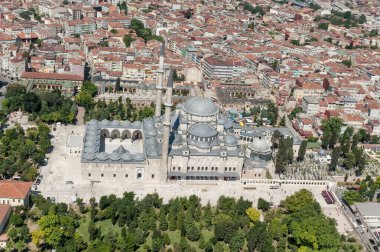 Aerial drone view of Suleymaniye Mosque at Istanbul, Turkey