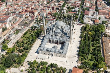 Aerial drone view of Suleymaniye Mosque at Istanbul, Turkey