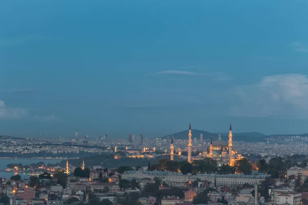 Solnedgång Syn Staden Istanbul Kalkon — Stockfoto
