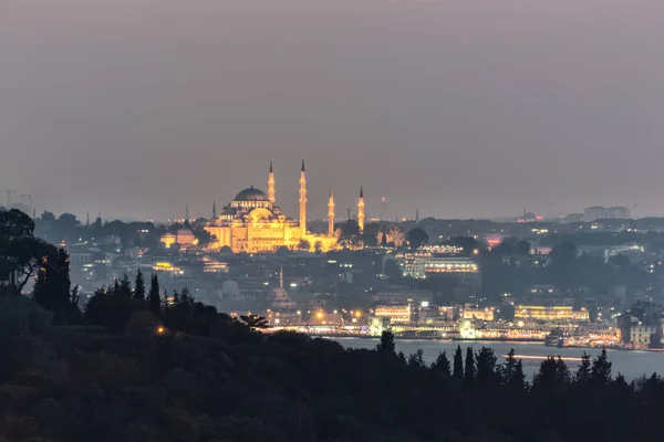 Ηλιοβασίλεμα Άποψη Της Πόλης Της Istanbul Γαλοπούλα — Φωτογραφία Αρχείου