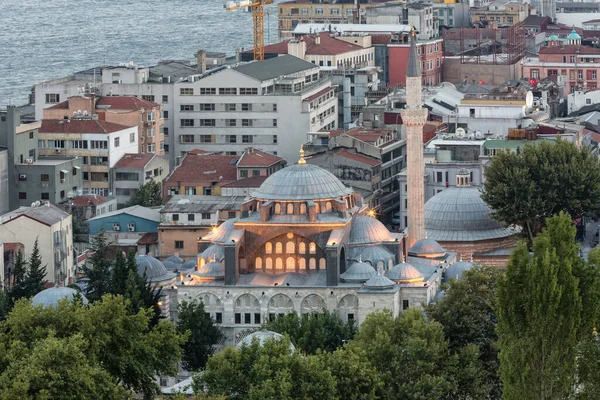 Pohled Západ Slunce Hagia Sophia Oficiálně Velkou Mešitou Hagia Sophia — Stock fotografie