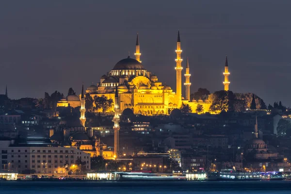Istanbul Turkey Night View Old City — Foto de Stock