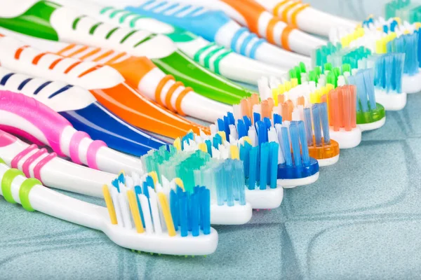 Toothbrushes Blue Background — Stock Photo, Image