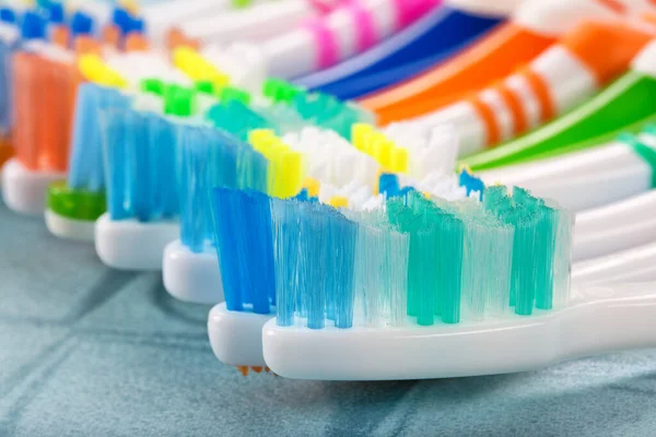 Toothbrushes Blue Background — Stock Photo, Image