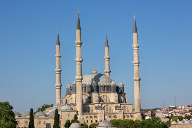 Selimiye Camii (Selimiye Cami) - Edirne, Türkiye. Mimar Sinan tarafından 1569 ve 1575 yılları arasında inşa edilmiş ve 2011 yılında UNESCO 'nun Dünya Mirasları Listesine eklenmiştir..