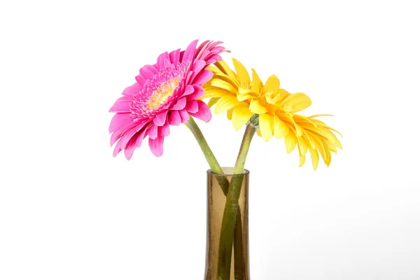 Beautiful Bouquet Flowers Vase Isolated White — Stock Photo, Image