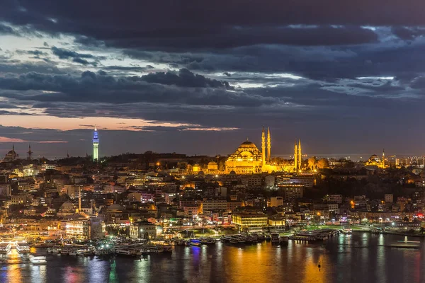 Solnedgång Syn Staden Istanbul Kalkon — Stockfoto