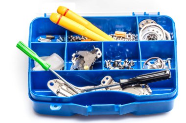 set of tools for repair on white background 