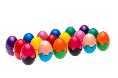 Zehirli olmayan yıkanabilir yumurta şekilli çocuk pastel boya seti. Eğitim kavramı.