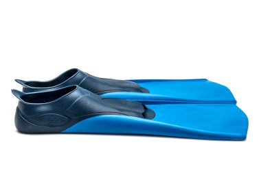 pair of rubber flippers isolated on white background