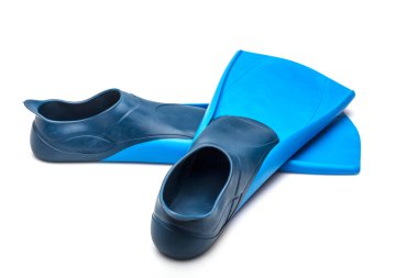 pair of rubber flippers isolated on white background