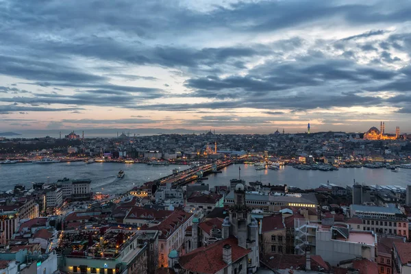 Coucher Soleil Sur Ville Istanbul Dinde — Photo