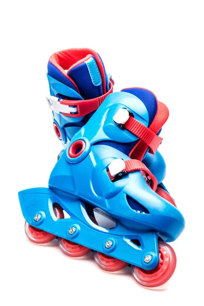 Blue Roller Skates White Background — Stock Photo, Image