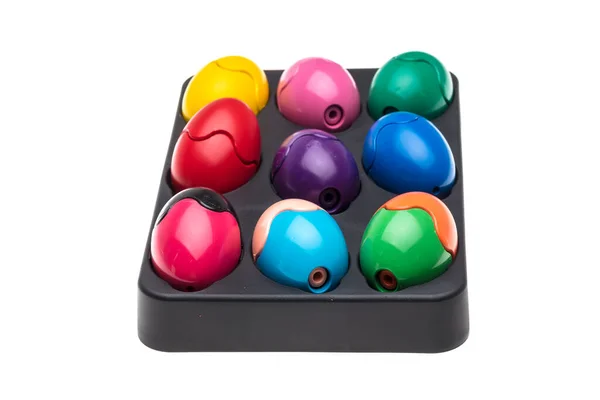 Non Toxic Washable Erasable Egg Shaped Kids Crayons Set Education — ストック写真