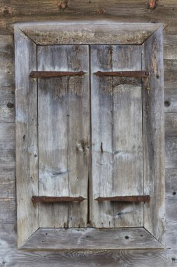 old wooden shutters of window