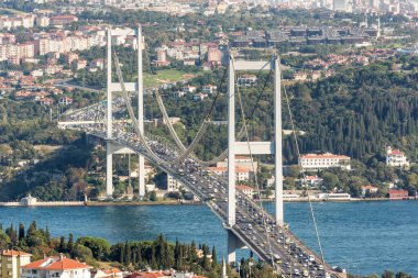 istanbul, turkey-july 3, 2018: view of the city bridge