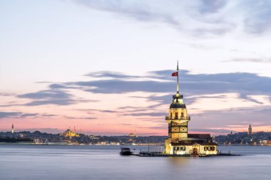 İstanbul, Türkiye 'deki Bakire Kulesi (KIZ KULESI - USKUDAR)