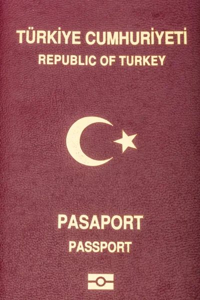 Closeup Shot Turkish Passport White Background — стоковое фото