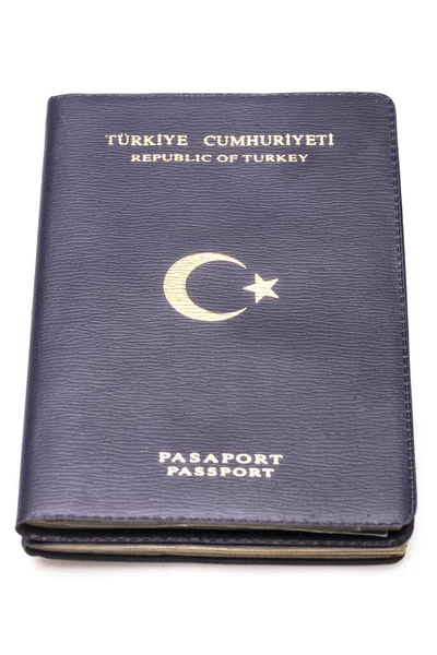 Nahaufnahme Eines Türkischen Passes Auf Weißem Hintergrund — Stockfoto