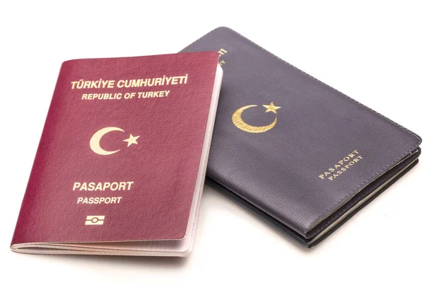 Turkish Passports White Background — Stock fotografie