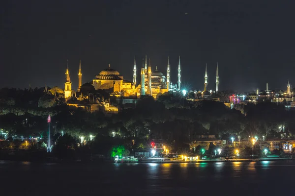 Nattutsikt Över Staden Istanbul Kalkon — Stockfoto