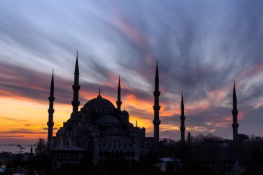 hagia sophia mosque on the sky background, istanbul, turkey