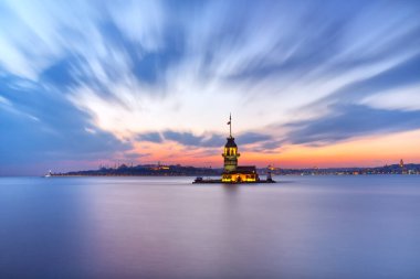 Istanbul, Turkey: Maiden's Tower in the evening