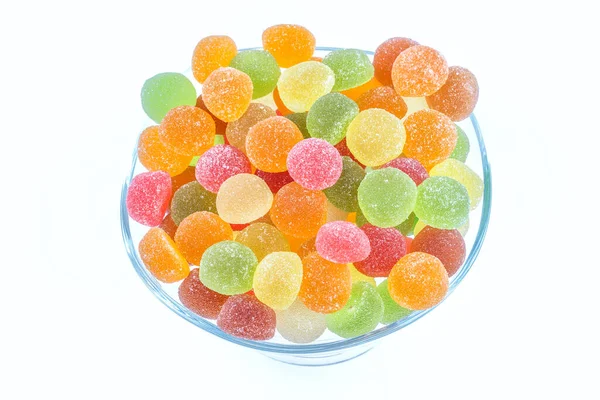 Fruit Flavored Jelly Candies White Background — стоковое фото