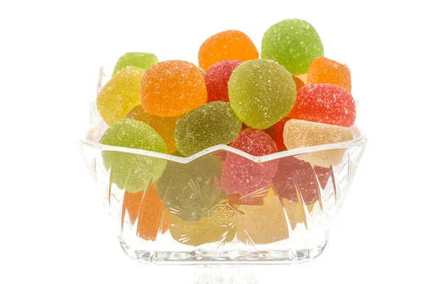 Fruit Flavored Jelly Candies White Background — Stockfoto