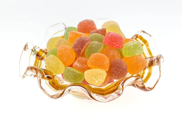 Fruit Flavored Jelly Candies White Background — стоковое фото