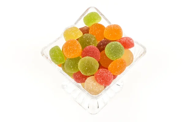 Fruit Flavored Jelly Candies White Background — Stockfoto