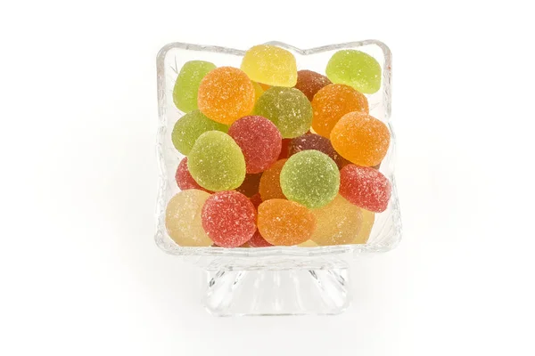 Fruit Flavored Jelly Candies White Background — стоковое фото