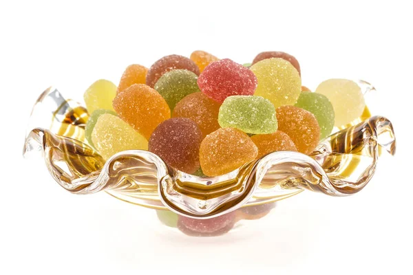 Fruit Flavored Jelly Candies White Background — Photo