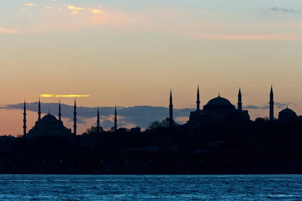 View Hagia Sophia Mosque Sunrise Istanbul Turkey — Foto de Stock