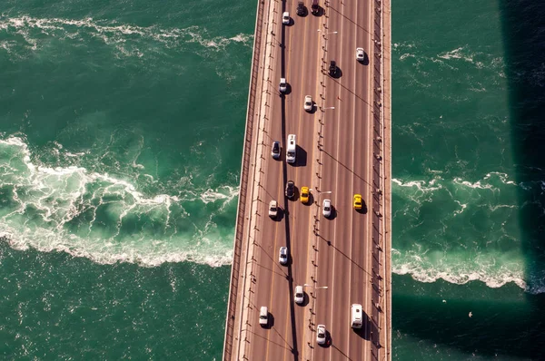 Aerial View Bosphorus Bridge Traffic — Stock Photo, Image