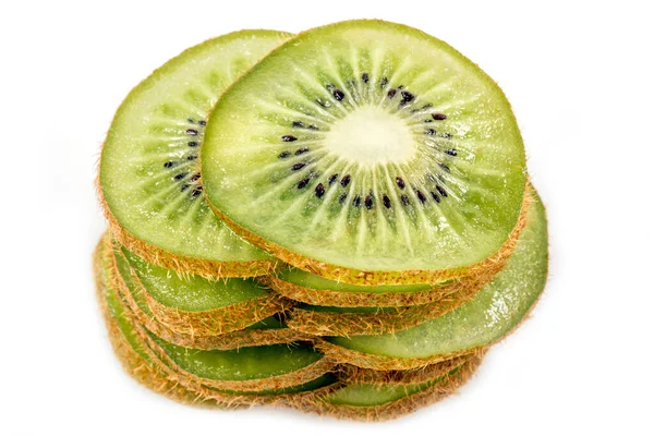 Kiwi Rodajas Aislado Sobre Fondo Blanco — Foto de Stock